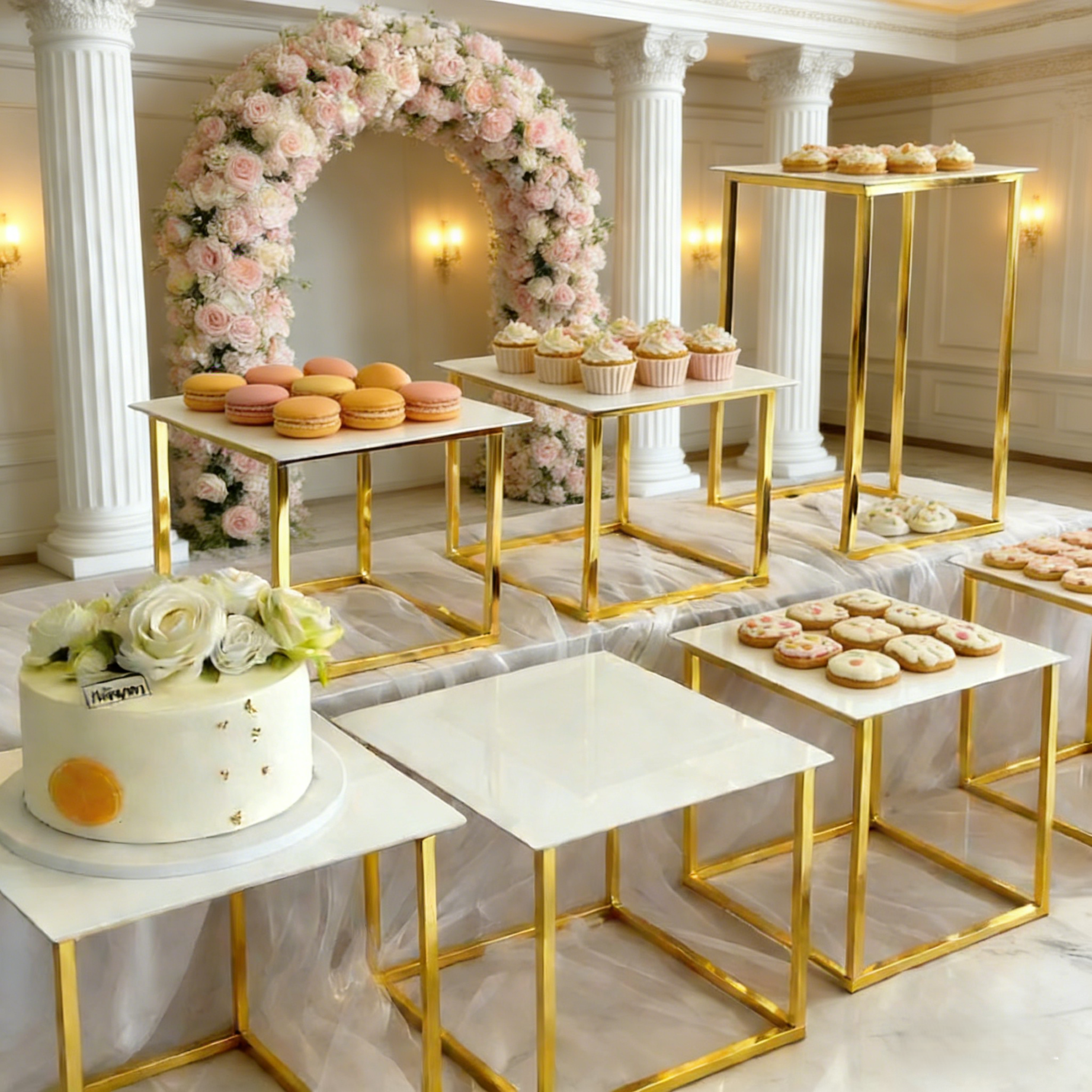 12-20 PCS Luxury Gold Frame Wh – Display Risers Set recenzja i cena