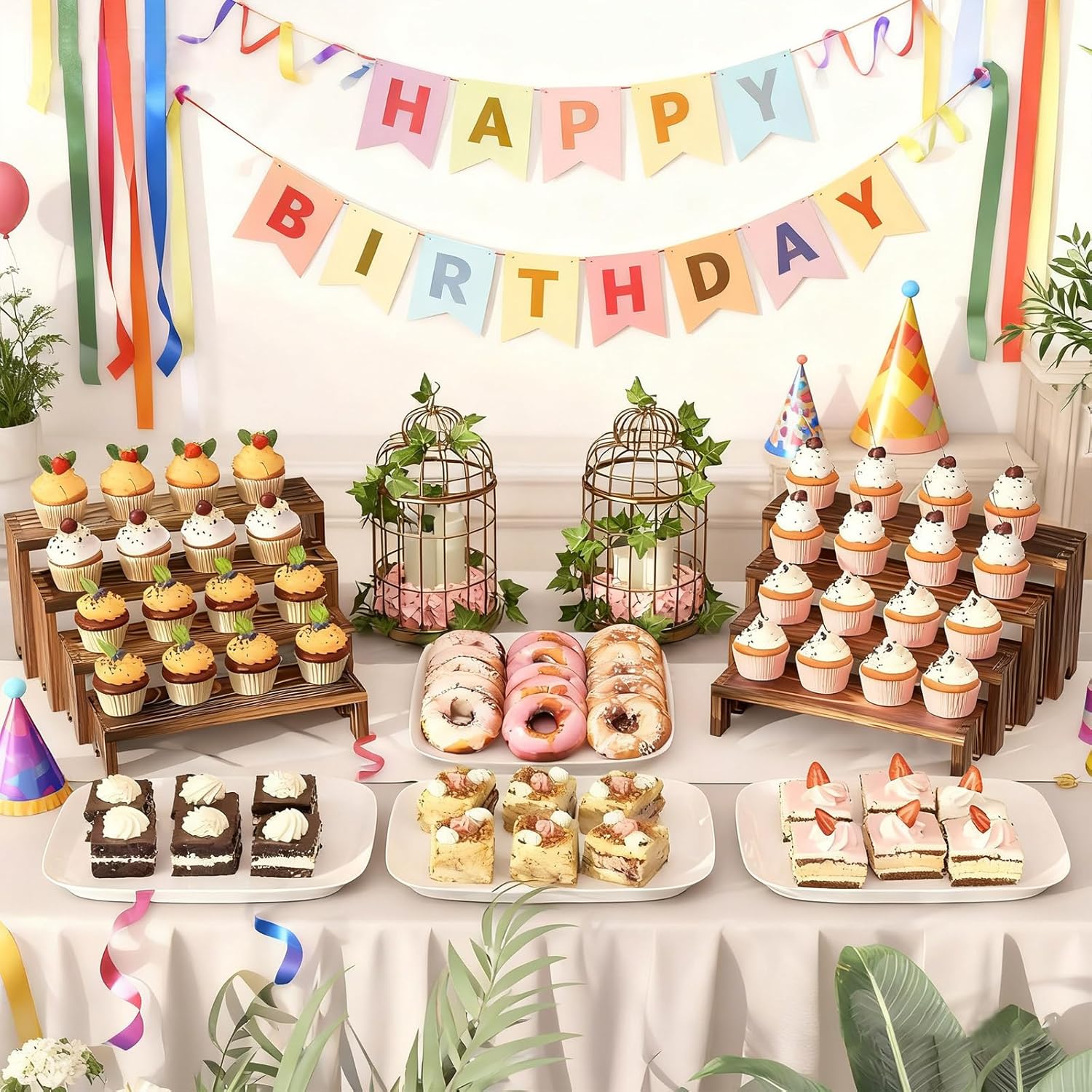 2 Tier Wooden Cupcake Stand Se – Display Risers Set recenzja i cena