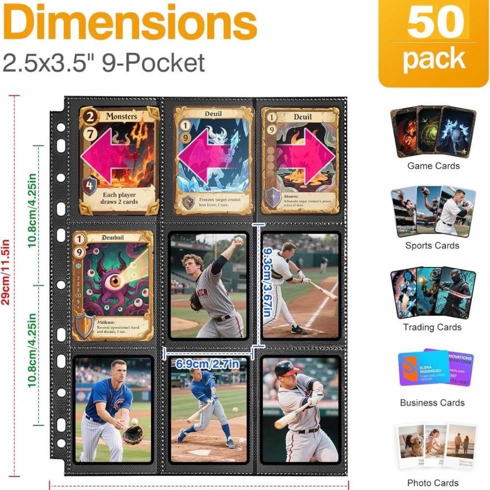 50Pack 900 Pockets Trading Car – Trading Card Binder recenzja i cena