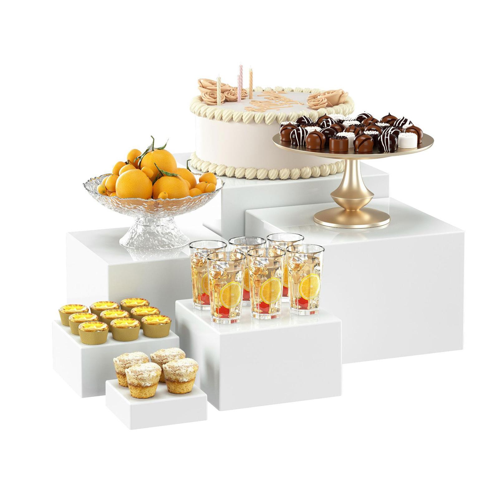 6x Acrylic Buffet Riser Desser – Display Risers Set recenzja i cena