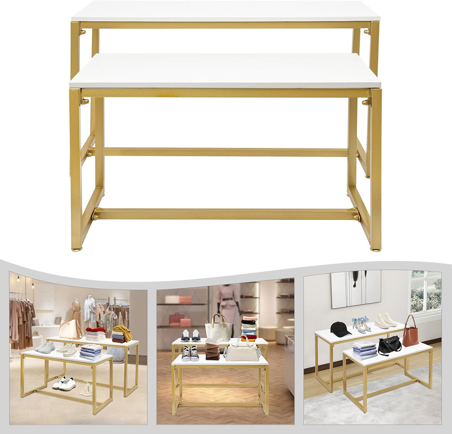 2-Piece Set Gold Modern Nestin – Display Risers Set recenzja i cena