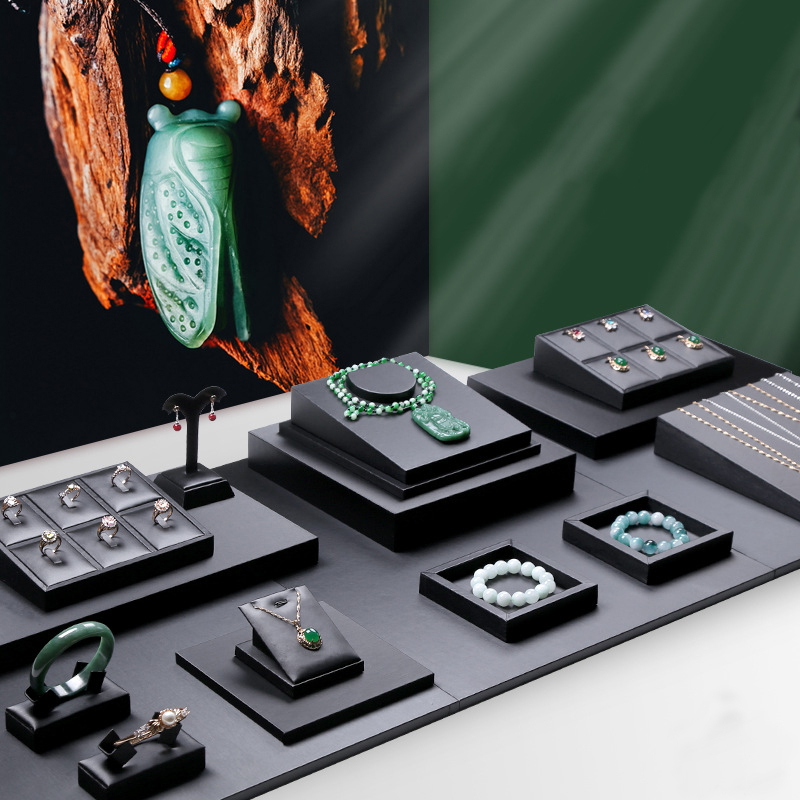 Black PU Leather Jewelry Displ – Display Risers Set recenzja i cena