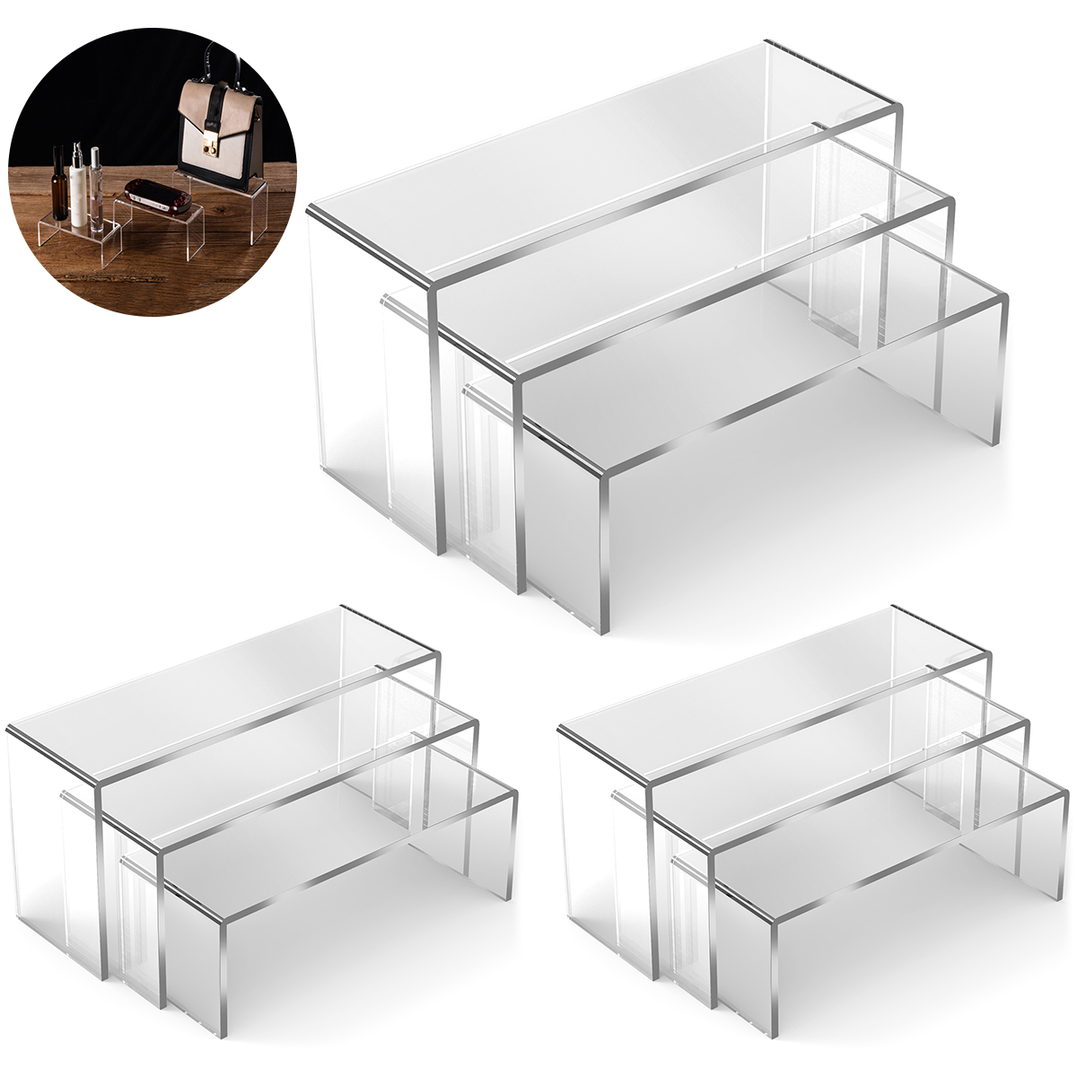 3/6/9Pcs Acrylic Display Stand – Display Risers Set recenzja i cena