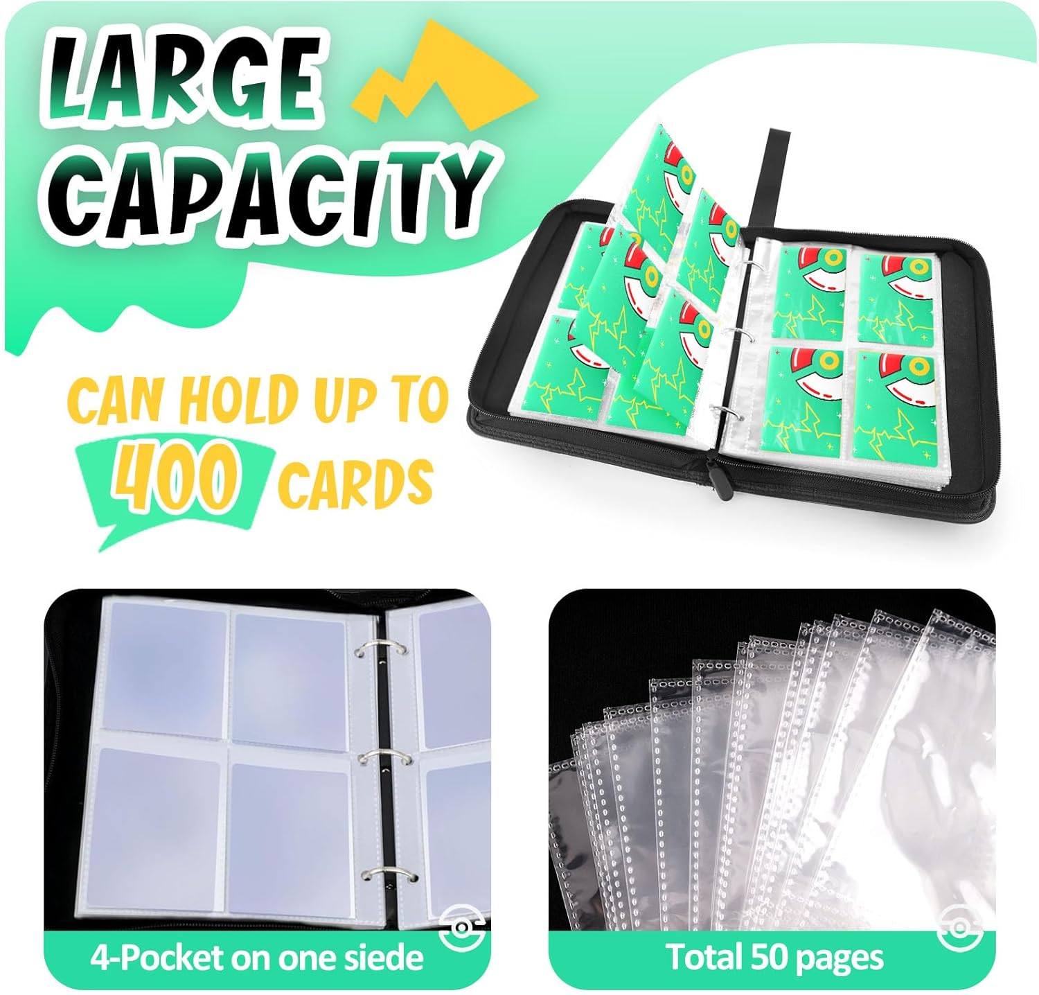 400 Pockets Card Binder with 5 – Trading Card Binder recenzja i cena