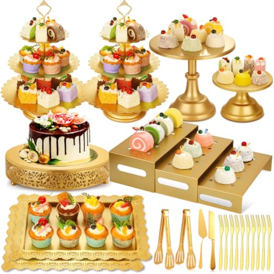 Metal Gold Dessert Table Displ – Display Risers Set recenzja i cena