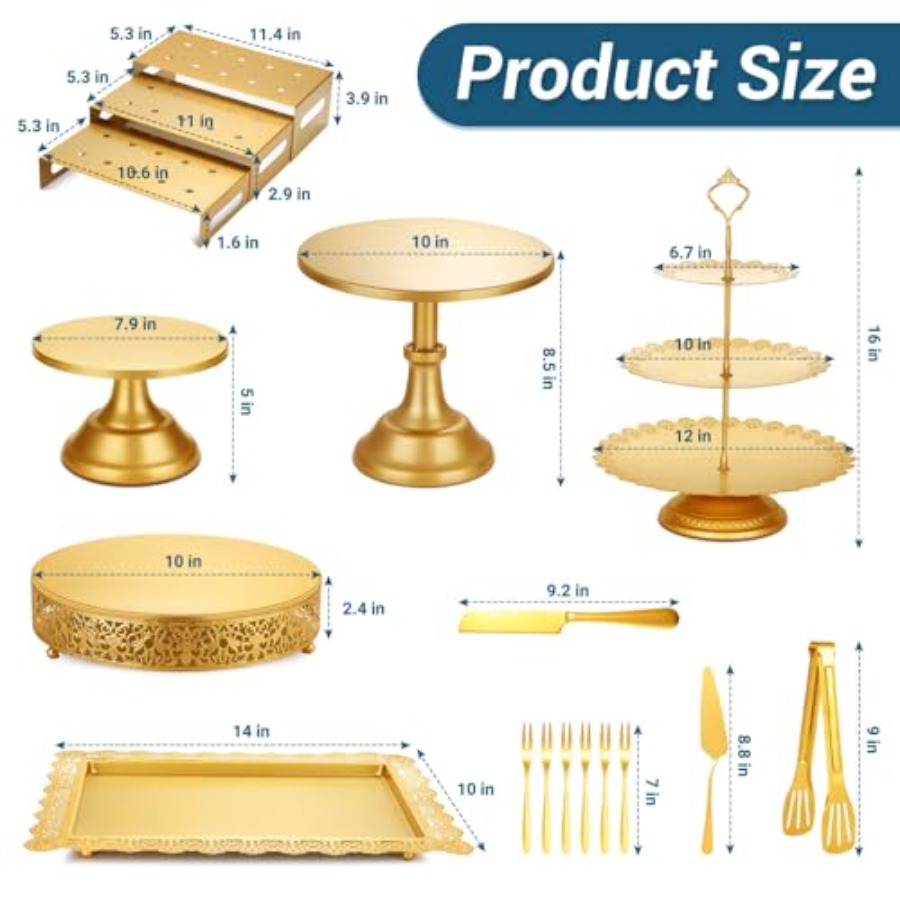 Metal Gold Dessert Table Displ – Display Risers Set recenzja i cena